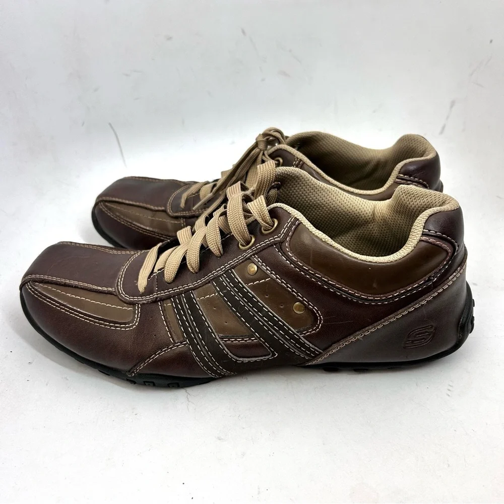 Skechers Y2K Brown Men's Casual Lace-Up Driving Sneakers Sz 10